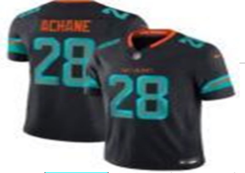 Men Miami Dolphins #28 Achane black Nike 2025 Limited Nike NFL Jersey 05